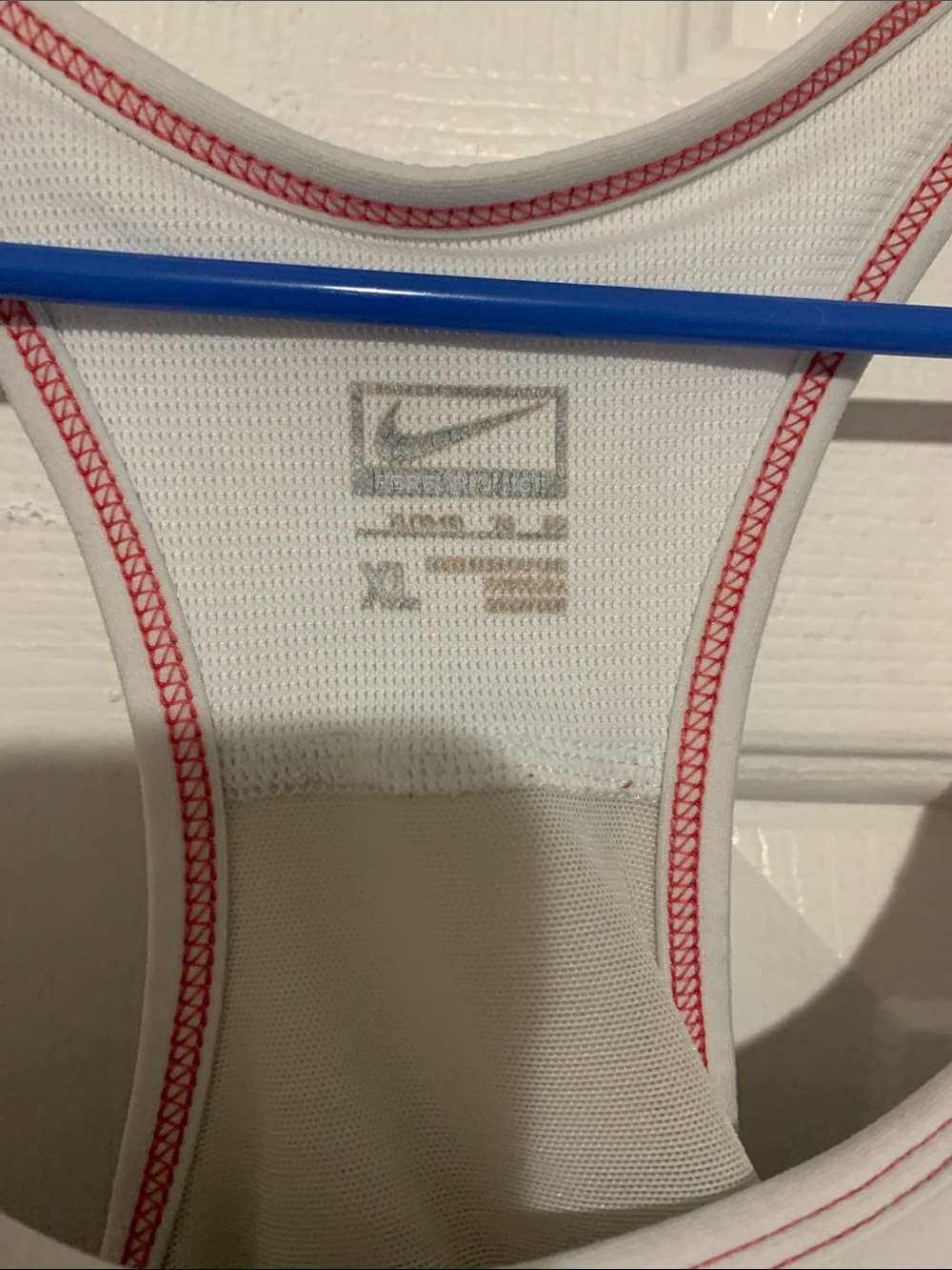 Nike White & Red Racerback Exercise tank - Picture 3 of 5